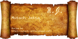 Mutsch Jetta névjegykártya